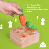 Educational Wooden Toys Carrots Harvest Shape Size Sorting