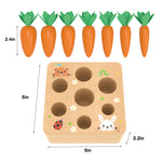 Educational Wooden Toys Carrots Harvest Shape Size Sorting