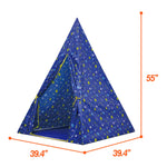 Teepee Play Tent for Kids Stars Rockets Play Tent