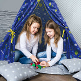 Teepee Play Tent for Kids Stars Rockets Play Tent