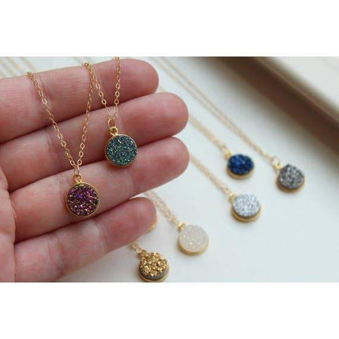 Round Druzy Necklace