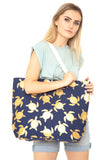 Mb0124 - Gold Foil Turtle Tote Bag