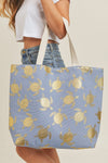 Mb0124 - Gold Foil Turtle Tote Bag