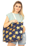 Mb0124 - Gold Foil Turtle Tote Bag