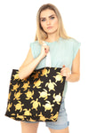 Mb0124 - Gold Foil Turtle Tote Bag